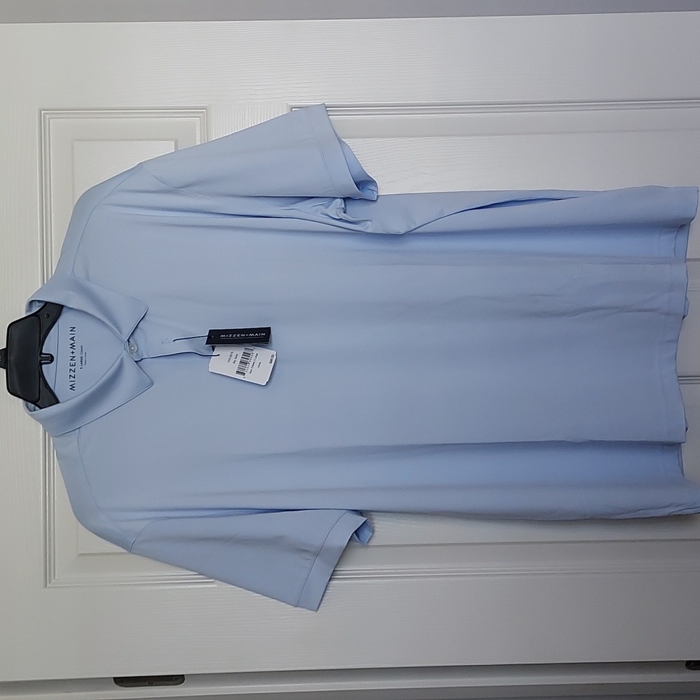 Solid sky blue men's Mizzen-Main polo.